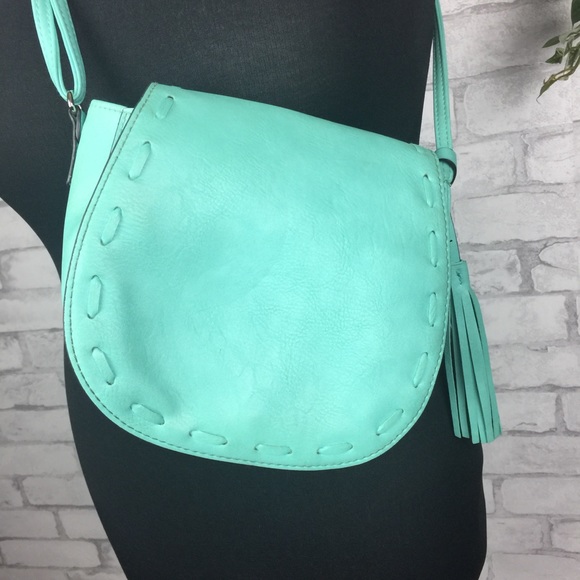 No Boundaries Teal Crossbody Saddlebag Purse - Picture 2 of 8